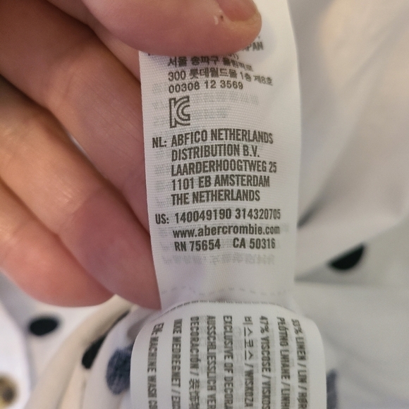 ABERCROMBIE AND FITCH Linen Blend Cropped Polka Dot Top Size XS - Picture 6 of 10